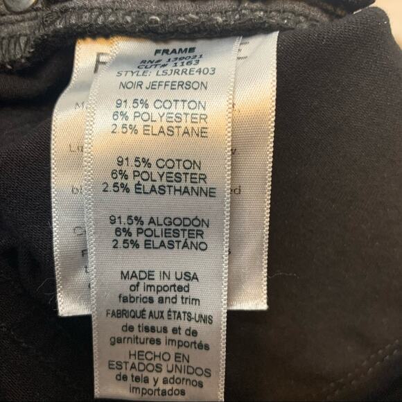 NWT frame le skinny de jeanne noir jefferson jeans - Picture 8 of 8